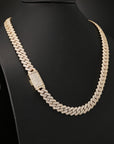 14K Yellow Gold Diamond Miami Cuban Link Chain Necklace, 22"