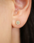 14k Gold Round Stud Earrings with Screw Backings