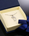 CZ Baby Foot, New Mom Charm Necklace in Sterling Silver