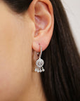 CZ Trendy Dangle Earrings in Sterling Silver