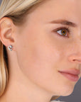 CZ Small Fish Stud Earrings in Sterling Silver