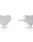 CZ Tiny Heart Stud Earrings in Sterling Silver