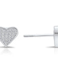 CZ Tiny Heart Stud Earrings in Sterling Silver