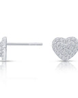 CZ Two Layer Double Heart Stud Earrings in Sterling Silver