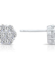 CZ Flower Stud Earrings, 3719 in Sterling Silver