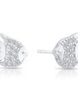 CZ Angel Fish Stud Earrings in Sterling Silver