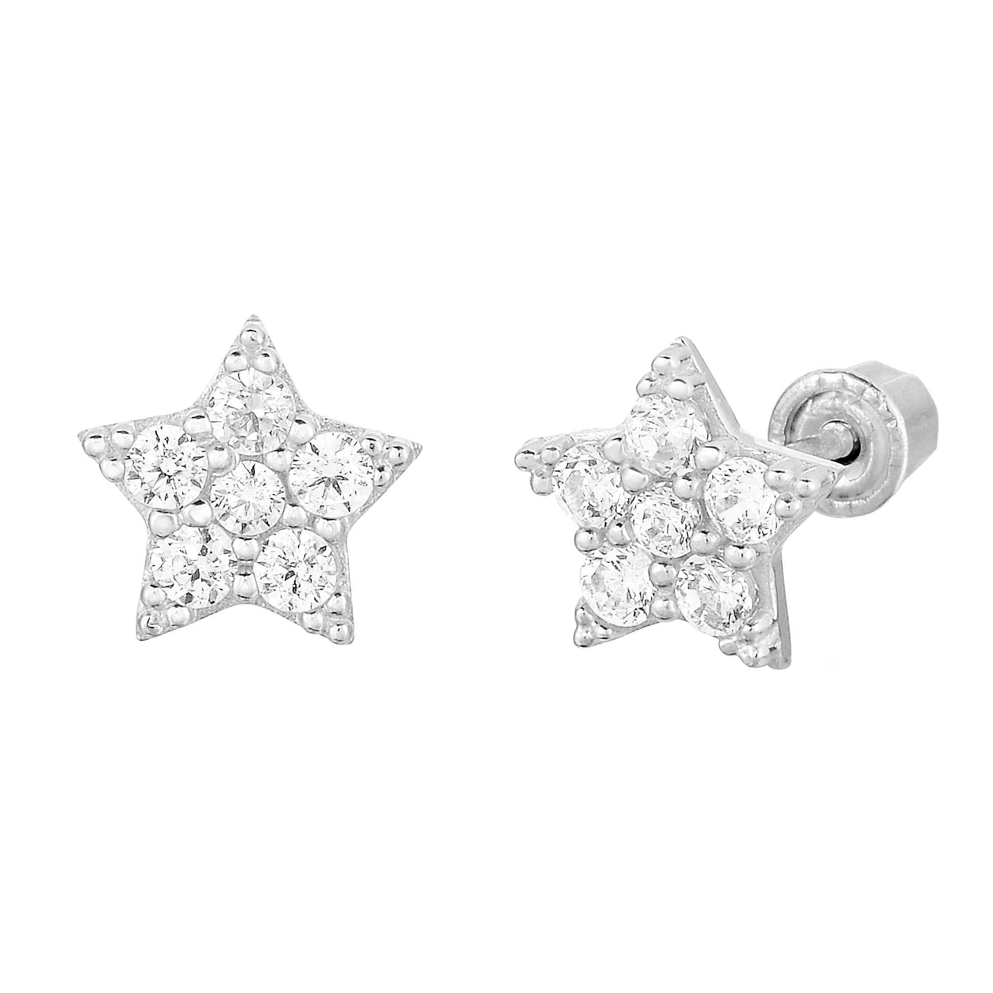 Mother of Pearl Shooting Star Stud Earrings in Gold | Lisa Angel