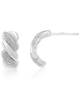 CZ Twisted Rope Stud Earrings in 925 in Sterling Silver