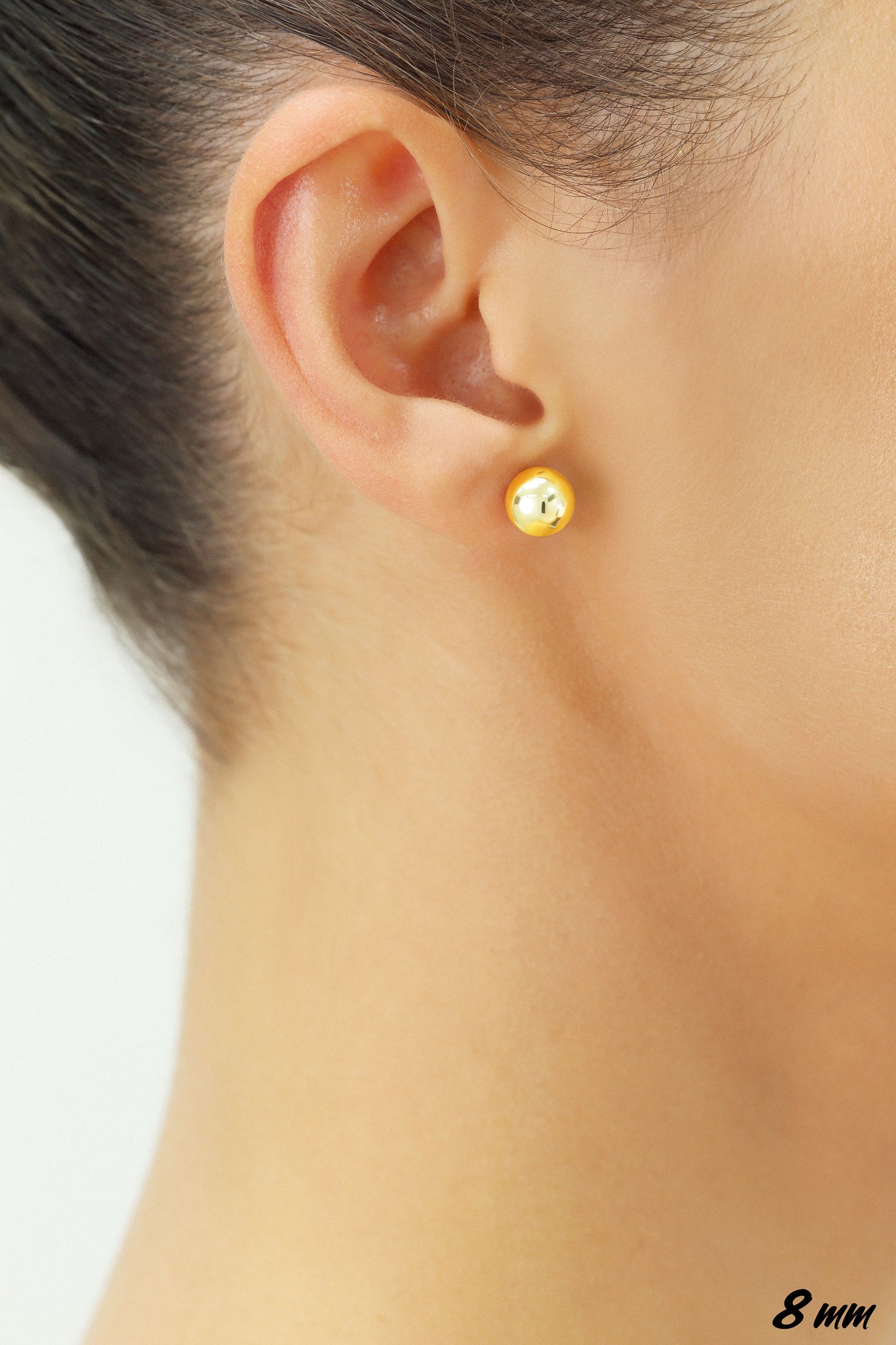 14K Yellow Gold Ball Stud Earrings, Silicone Covered Gold Push Backing –  Tilo Jewelry®