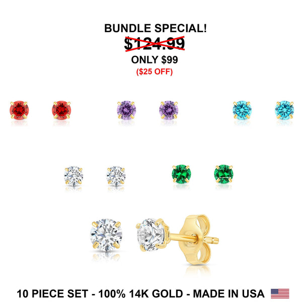 BROADWAY GEMS STUDEX Earring Birthstone ( July ) Gold | Shopee Philippines