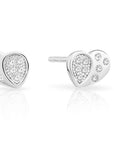 CZ Small Heart Stud Earrings, 1033 in Sterling Silver