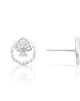 CZ Ace of Spade Stud Earrings, Poker Inspired in Sterling Silver