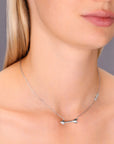 CZ Infinity and Arrow Necklace with Cubic Zirconia Stones in Sterling Silver