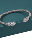 CZ Jaguar Cuff Bracelet in Sterling Silver