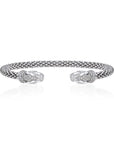 CZ Jaguar Cuff Bracelet in Sterling Silver