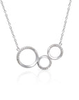 CZ Connected Circles Necklace in Sterling Silver