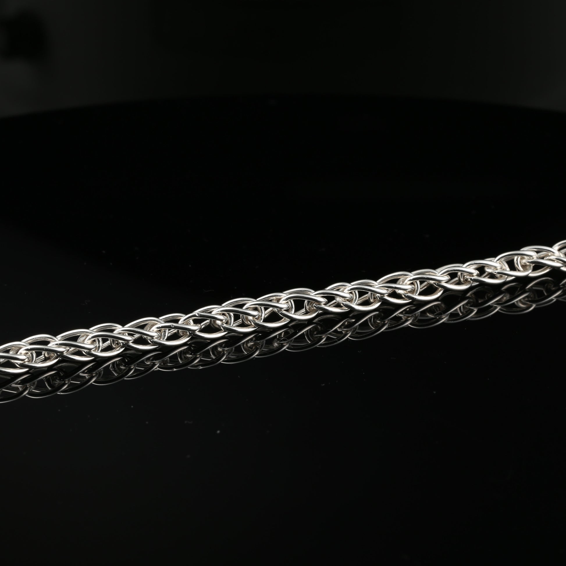 Silver Curb Chain Bracelet with A Hook Clasp