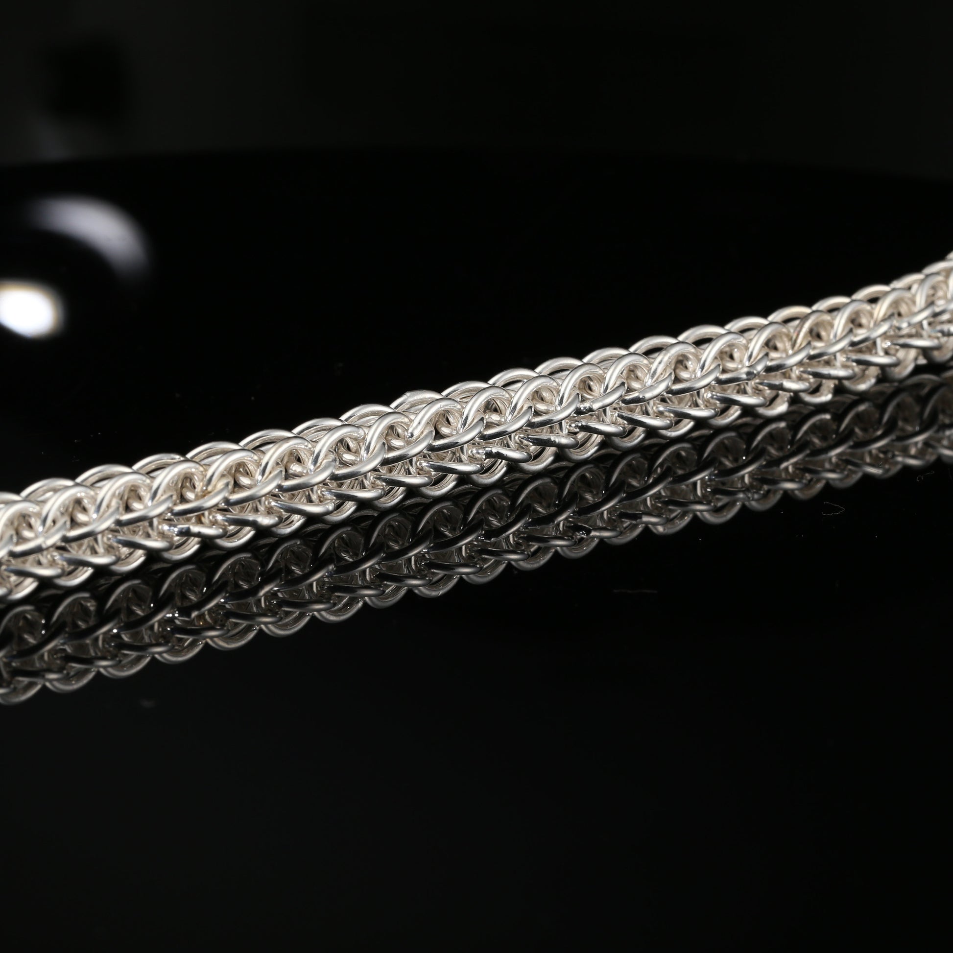 Silver Curb Chain Bracelet with A Hook Clasp