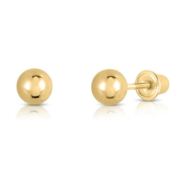 14K Rose Gold Classic 3mm Ball Screw Back Earrings – Olly-Olly