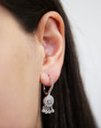 CZ Trendy Dangle Earrings in Sterling Silver