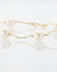 14K Gold Freshwater Pearl Bracelet, With Hand Engraved Diamond-Cut Details