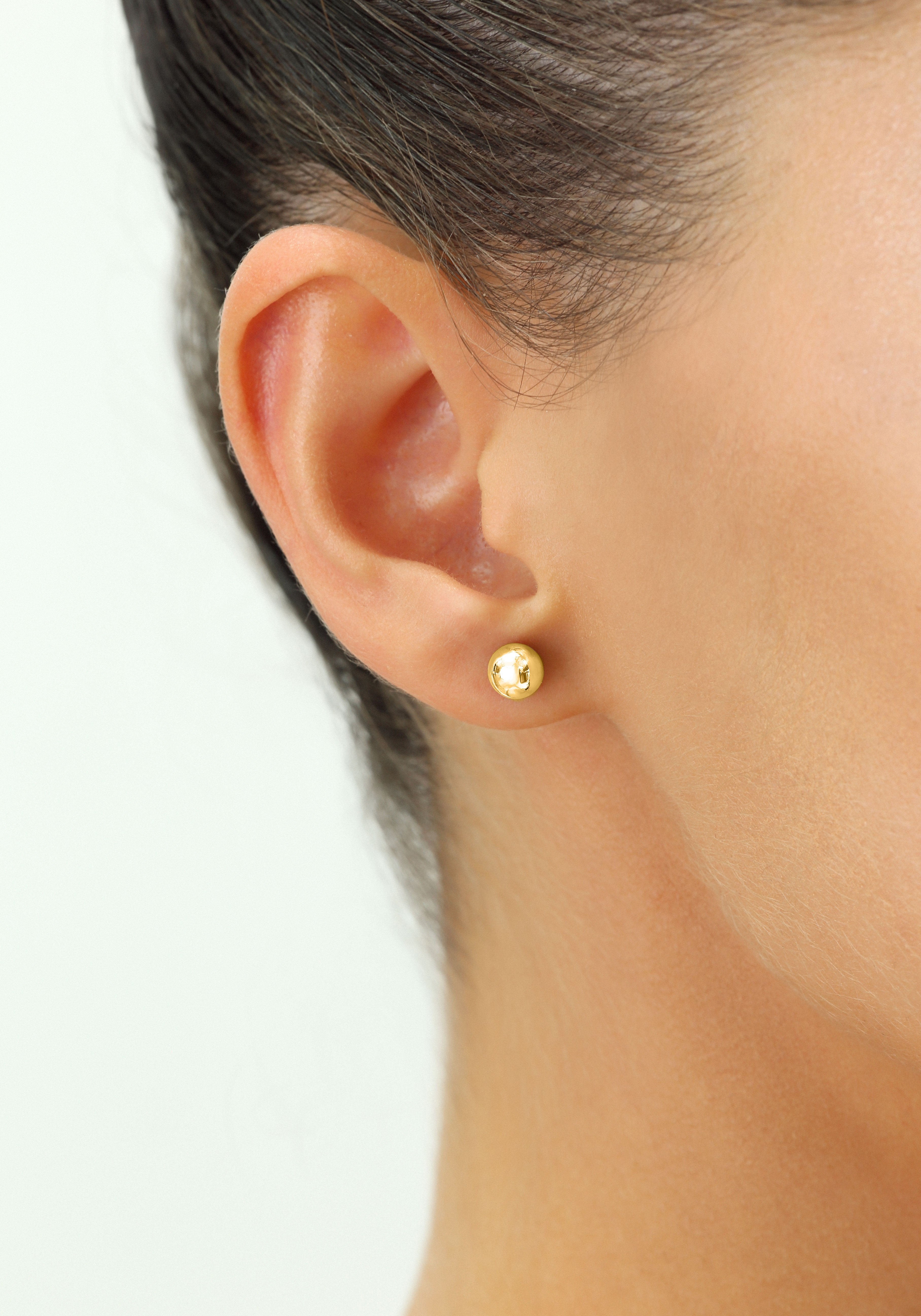 14k Yellow Gold Classic Ball Stud, Single Earring, Pushback