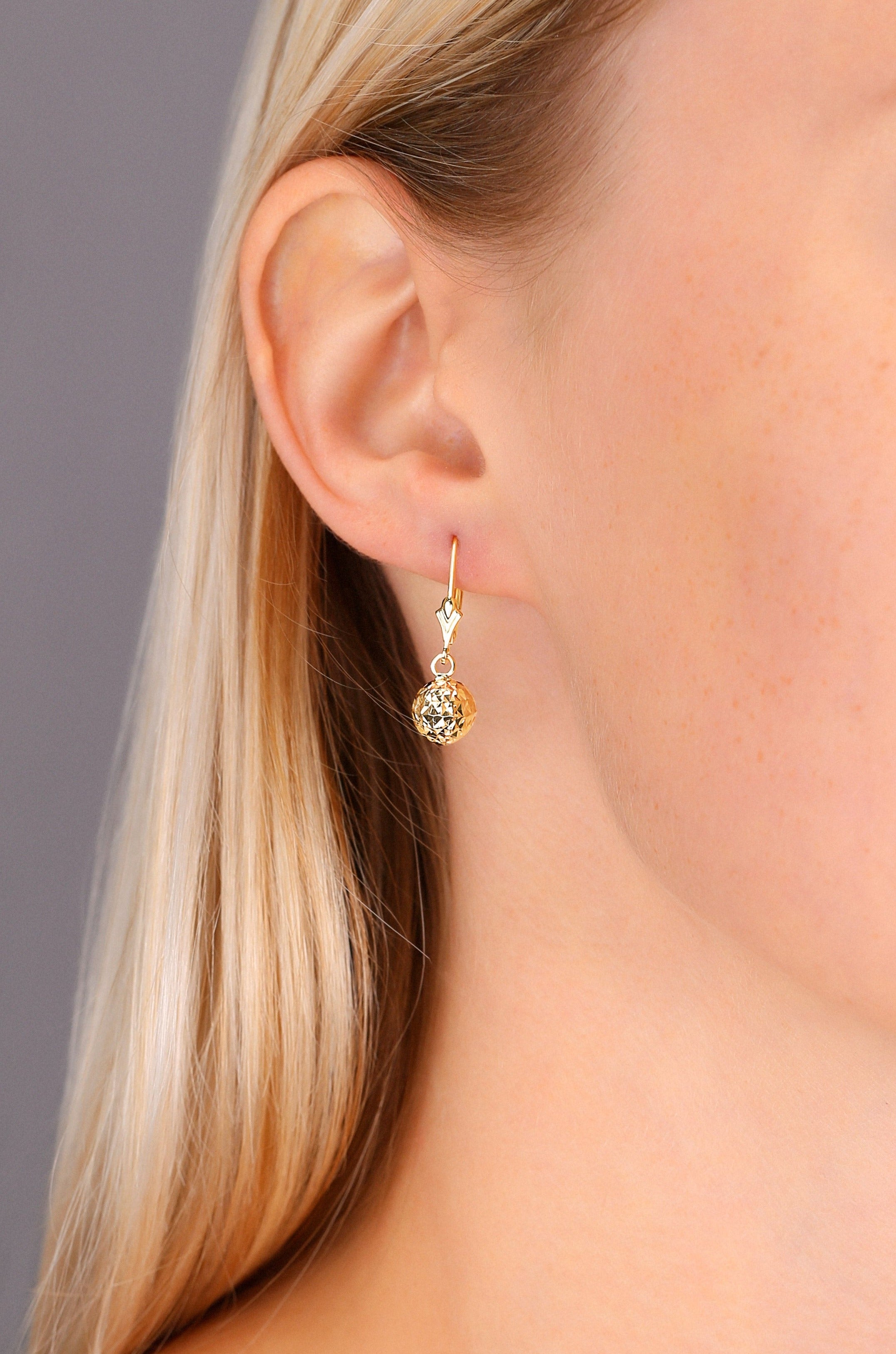 14k Yellow Gold Sparkle Ball Earrings – TILO JEWELRY