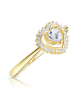 14k Yellow Gold Solitaire Heart Ring