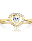 14k Yellow Gold Solitaire Heart Ring