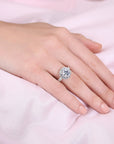 CZ Classic Flower Halo Engagement Ring in