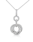 CZ Royal Triple Halo Charm Necklace in