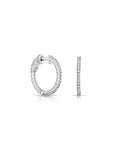 14k White Gold Diamond Hoop Earrings, 0.52 carats