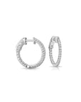 14k White Gold Diamond Hoop Earrings, 0.52 carats