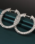 14k White Gold Diamond Hoop Earrings, 0.52 carats