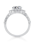 CZ Classic Flower Halo Engagement Ring in