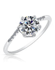 CZ Promise Ring with Simulated Diamond in Sterling Silver