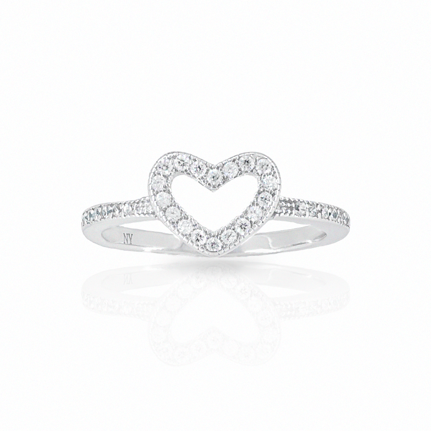 Cubic zirconia heart on sale ring