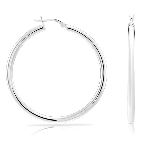 Thick Tube Hoops Silver – Starlinnewyork