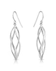 Spiral French-Hook Dangle Earrings in Sterling Silver