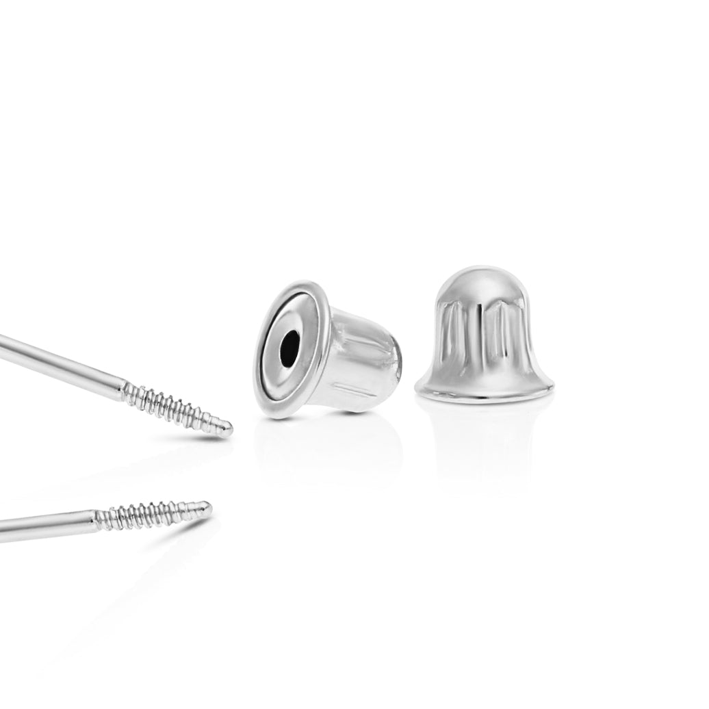 14k White Gold Classic Ball Stud Earrings with Screwbacks (Unisex) – Tilo  Jewelry®