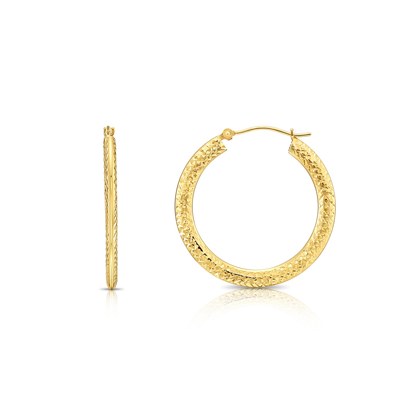 FULL TILT 3 Pack Checkered Hoop Earrings - GOLD