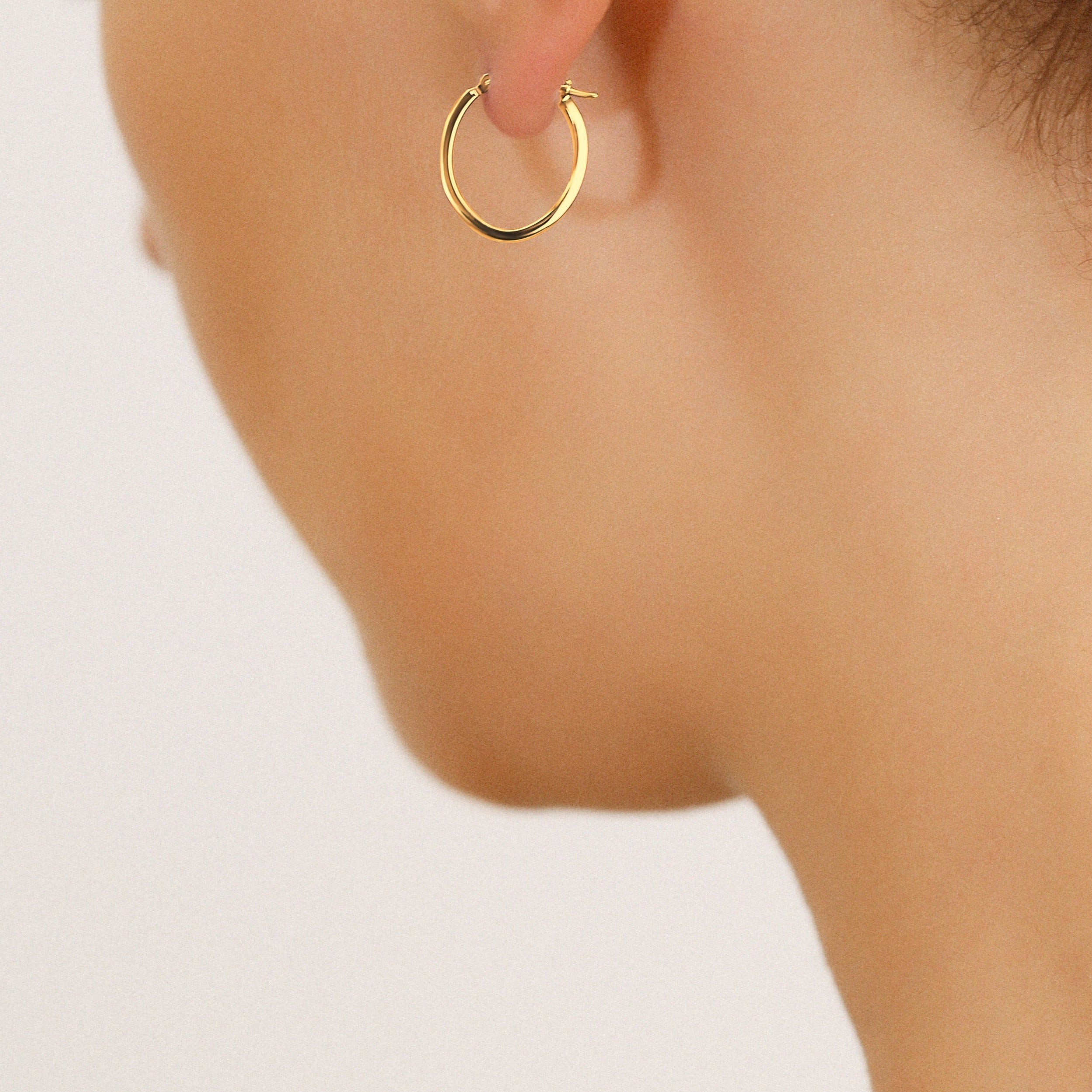 Thin gold sale hoop earrings 14k