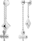 Poker Sign Dangle Earrings in Sterling Silver