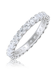 CZ Eternity Engagement Band Ring In , 2.5mm Width Sterling Silver