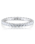 CZ Eternity Engagement Band Ring In , 2mm Width Sterling Silver
