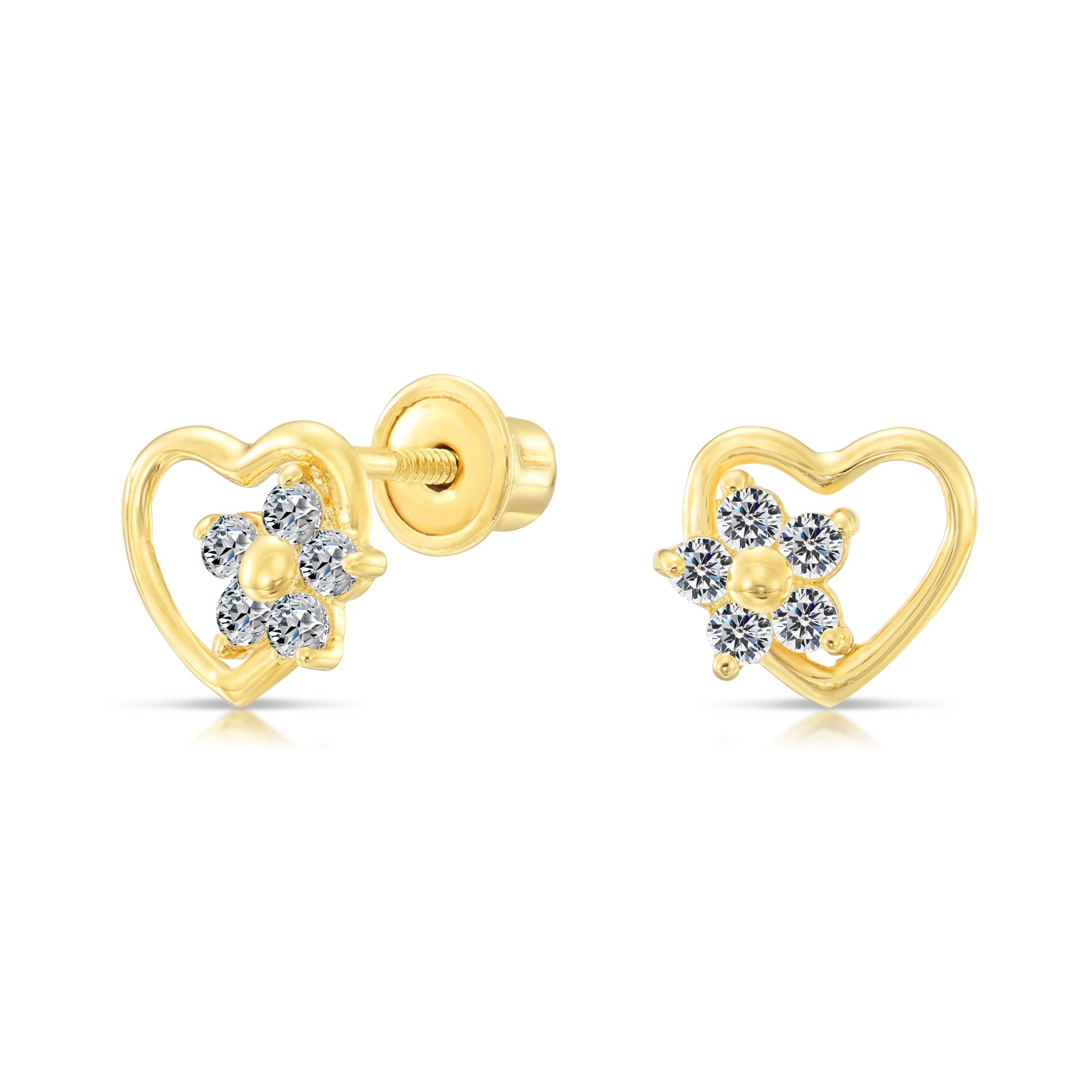 10kt real gold heart stud buy earring