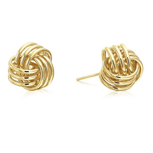 14k Yellow Gold Large Love Knot Earrings, 11mm – Tilo Jewelry®