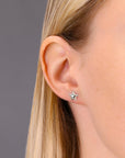Plain Star Shape Stud Earrings in in Sterling Silver